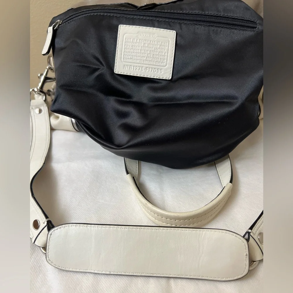 Coach Ashley Taupe and Cream Leather Shoulder Bag - Picture 3 of 14